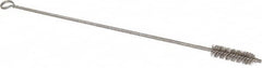 Made in USA - 2-1/2" Long x 3/4" Diam Stainless Steel Twisted Wire Bristle Brush - Double Spiral, 18" OAL, 0.006" Wire Diam, 0.162" Shank Diam - Caliber Tooling