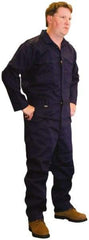 Stanco Safety Products - Size 2XL, Navy Blue, Zipper, Flame Resistant/Retardant Coverall - 50 to 52" Chest, Indura, 7 Pockets, Elastic Waistband, Full Action Back, 2-Way Concealed Zipper - Caliber Tooling