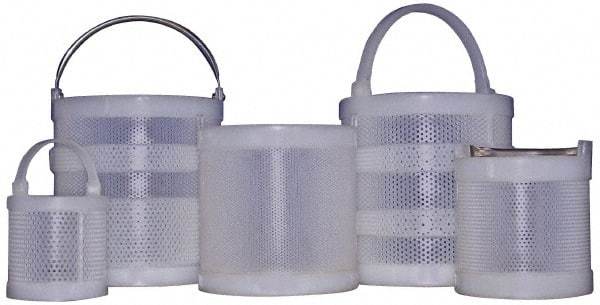 Made in USA - Round Polypropylene Dipping Basket - 3/32" Perforation, 8" Wide - Caliber Tooling