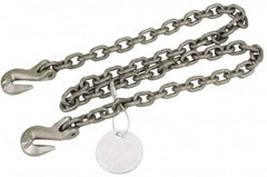 Pewag - 5' Long, 2,100 Lb Basket Capacity, 2,100 Lb Vertical Capacity, Alloy Steel Web Sling - SGG Chain Sling, 7/32" Diam Chain, Silver (Color), with 2 Grab Hooks - Caliber Tooling