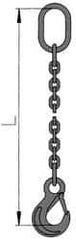 Pewag - 10' Long, 2,100 Lb Basket Capacity, 2,100 Lb Vertical Capacity, Alloy Steel Web Sling - SOS Chain Sling, 7/32" Diam Chain, Silver (Color), with Sling Hook & Master Link - Caliber Tooling