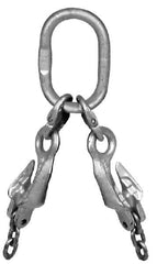 Pewag - 5' Long x 10" Wide, 2,700 Lb Basket Capacity, 2,700 Lb Vertical Capacity, Alloy Steel Web Sling - SOG Chain Sling, 7/32" Diam Chain, Self-Colored, with Grab Hook, Master Link & Shortening Hook - Caliber Tooling