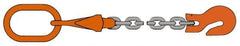 Pewag - 5' Long x 10" Wide, 4,300 Lb Basket Capacity, 4,300 Lb Vertical Capacity, Alloy Steel Web Sling - SOG Chain Sling, 9/32" Diam Chain, Self-Colored, with Grab Hook, Master Link & Shortening Hook - Caliber Tooling