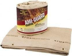 Auburn Mfr - 8' High x 6' Wide x 0.04" Thick Silica Welding Curtain - Tan, Grommet - Caliber Tooling