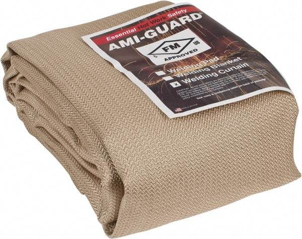 Auburn Mfr - 10' High x 6' Wide x 0.04" Thick Silica Welding Curtain - Tan, Grommet - Caliber Tooling