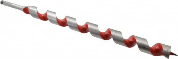 Milwaukee Tool - 1-1/4", 7/16" Diam Hex Shank, 18" Overall Length with 15" Twist, Ship Auger Bit - Caliber Tooling