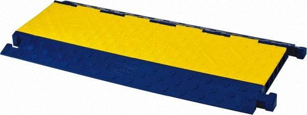 Hubbell Wiring Device-Kellems - 5 Channel, T-Shaped, Drop Over Cable Ramp - 36 Inch Long x 17-1/2 Inch Wide x 1.95 Inch High, Yellow and Blue - Caliber Tooling