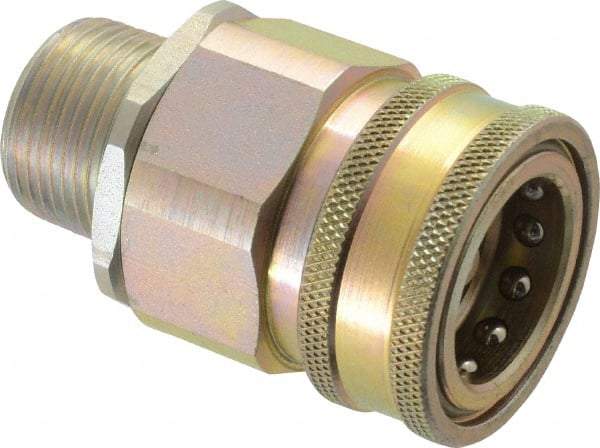 Parker - 1 Thread Steel Hydraulic Hose MPT Fitting - 2,000 psi - Caliber Tooling