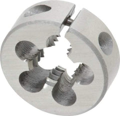 Interstate - 7/16-14 UNC Thread, 1" Outside Diam High Speed Steel Round Die - Right Hand Thread, Adjustable - Exact Industrial Supply