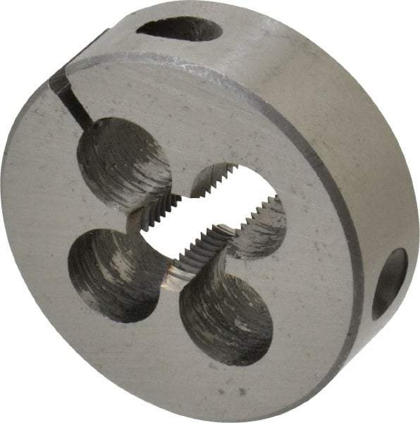 Interstate - 3/8-24 UNF Thread, 1-1/2" Outside Diam High Speed Steel Round Die - Right Hand Thread, Adjustable - Exact Industrial Supply