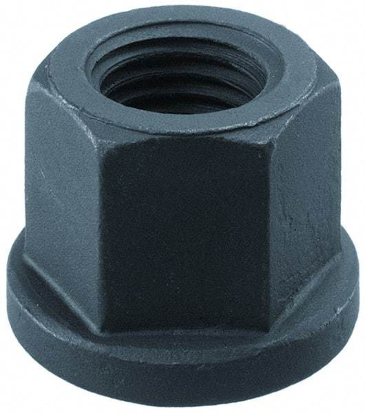 Gibraltar - M14, 28mm Flange Diam, 21mm High, 21mm Across Flats, Flange Nut - Grade 10 Steel, Black Phosphate Finish, 4" Flange Height - Caliber Tooling