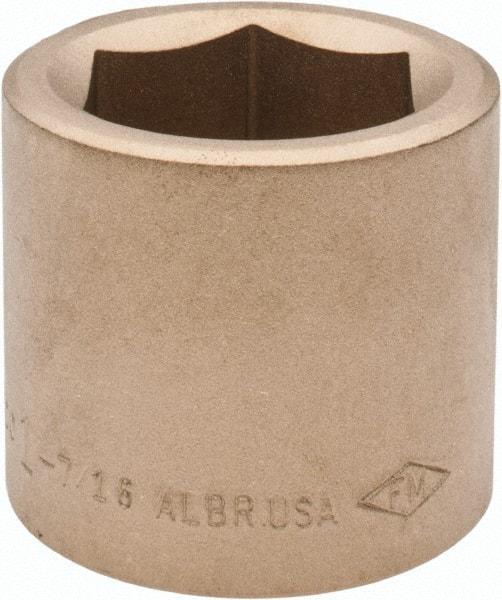 Ampco - 1-7/16", 3/4" Drive, Standard Hand Socket - 6 Points, 2" OAL, Aluminum Bronze - Caliber Tooling