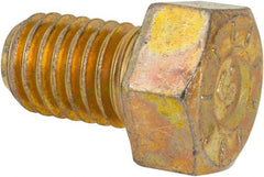 Made in USA - 1/2-13 UNC, 3/4" Length Under Head Hex Head Cap Screw - Fully Threaded, Grade L9 Alloy Steel, Zinc Yellow Dichromate Finish, 3/4" Hex - Caliber Tooling