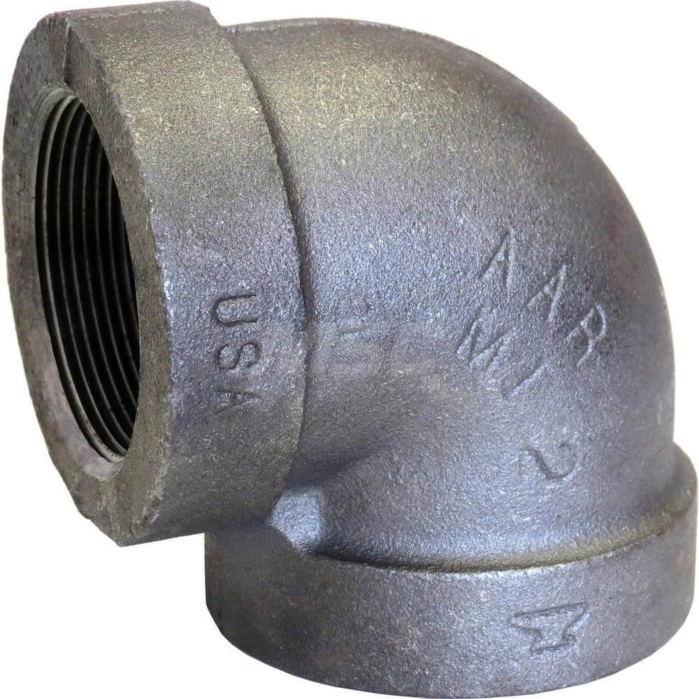 Black 90 ° Elbow: 1/2″, 300 psi, Threaded Malleable Iron, Galvanized Finish, Class 300