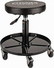 Sunex Tools - 15-1/2 to 20-1/2" High, Adjustable Height Stool - Vinyl Seat, Black - Caliber Tooling