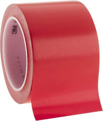 3M - 3" Wide x 5.2 mil Thick Vinyl Floor & Egress Marking Tape - General Traffic, Red, Solid Color - Caliber Tooling