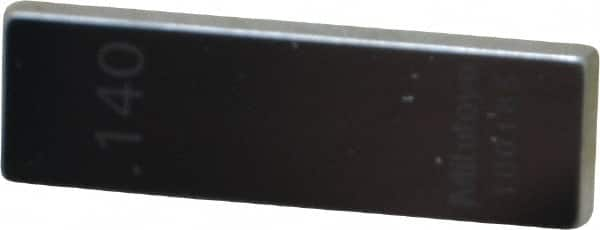 Mitutoyo - 0.14" Rectangular Steel Gage Block - Accuracy Grade 0, Includes Certificate of Inspection - Caliber Tooling