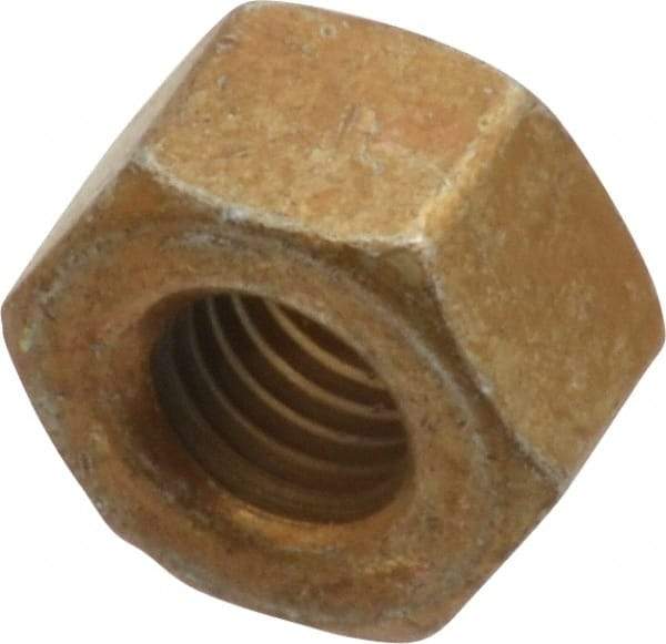 Value Collection - 1/4-28 UNF Steel Right Hand Hex Nut - 7/16" Across Flats, 0.264" High, Zinc Yellow Dichromate Cad & Waxed Finish - Caliber Tooling