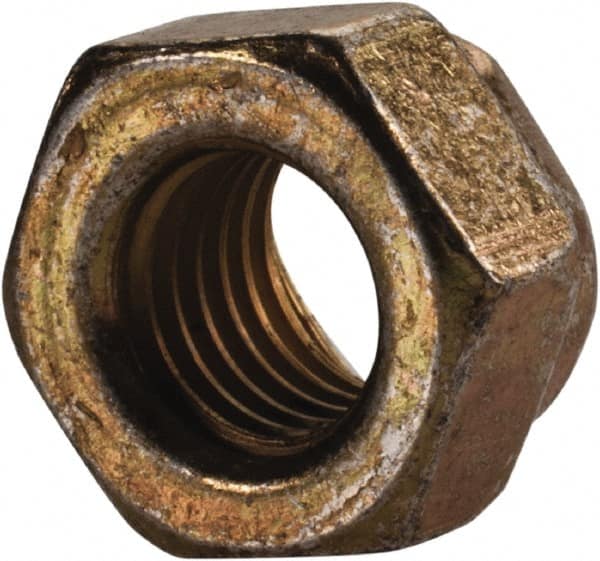 Made in USA - 5/16-24 UNF Grade L9 Hex Lock Nut with Distorted Thread - 1/2" Width Across Flats, 17/64" High, Cadmium Dichromate Finish - Caliber Tooling