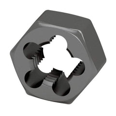 Interstate - M16x1.50 Metric Fine Thread, 1-1/4" Hex, Right Hand Thread, Hex Rethreading Die - Carbon Steel, 5/8" Thick - Exact Industrial Supply