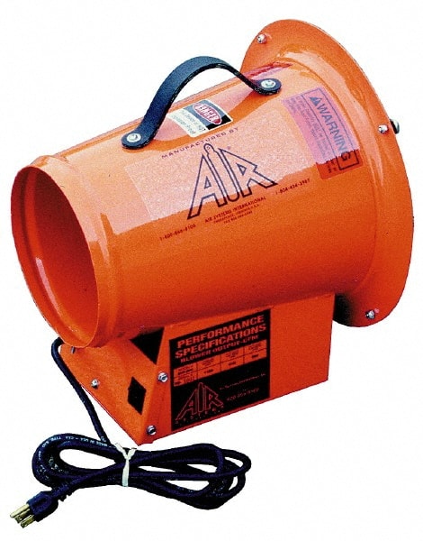 AIR Systems - 1-Speed 12V 0.25 hp 8" Inlet/Outlet Electric (DC) Axial Blower - Exact Industrial Supply