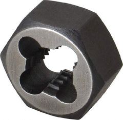 Interstate - 7/16-14 UNC Thread, 7/8" Hex, Left Hand Thread, Hex Rethreading Die - Carbon Steel, 7/16" Thick - Exact Industrial Supply