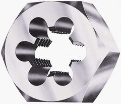 Interstate - 1-9/16 - 16 UNS Thread, 3-1/8" Hex, Right Hand Thread, Hex Rethreading Die - Carbon Steel, 1" Thick - Exact Industrial Supply