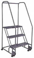 PW Platforms - 2 Step, 50 Inch Overall Height, Grip Strut Tread, Tilt and Roll Safety Ladder - 350 Lb. Load Capacity, 20 Inch Platform Height, 28 Inch Base Width x 24 Inch Base Depth - Caliber Tooling