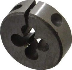 Interstate - 1/4-27 UNS Thread, 1" Outside Diam High Speed Steel Round Die - Right Hand Thread, Adjustable - Exact Industrial Supply