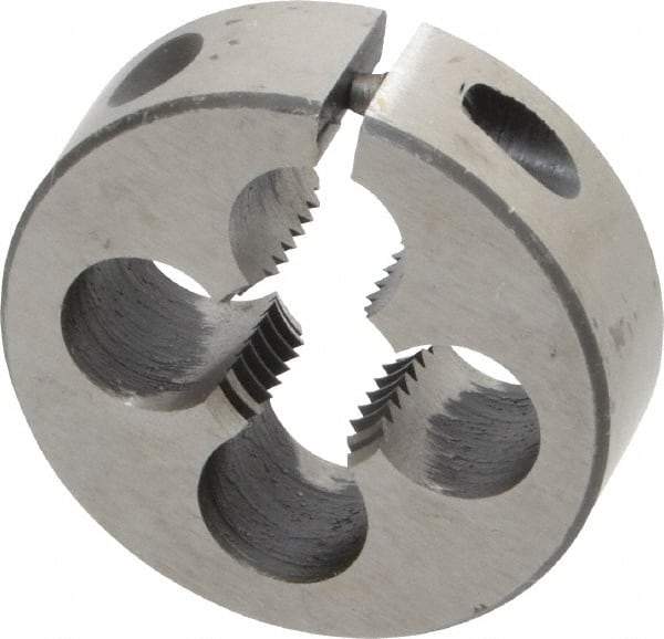 Interstate - 1/2-16 UNS Thread, 1-1/2" Outside Diam High Speed Steel Round Die - Right Hand Thread, Adjustable - Exact Industrial Supply