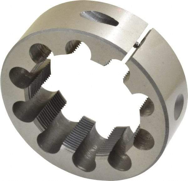 Interstate - 2-18 Thread, 3" Outside Diam High Speed Steel Round Die - Right Hand Thread, Adjustable - Exact Industrial Supply