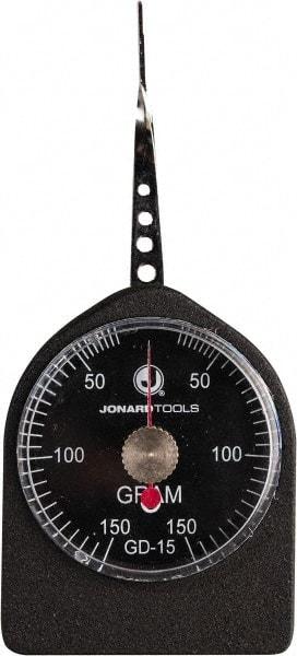 Jonard Tools - 0.33 Lb. Capacity, Mechanical Tension and Compression Force Gage - 5 gf Resolution, Aluminum Housing - Caliber Tooling