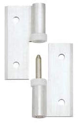 Sugatsune - 2-9/16" Long x 2-3/8" Wide x 9/64" Thick, Aluminum Cabinet Hinge - Aluminum Leaf with Polyacetal Bushing & 304 Pin, Aluminum Finish - Caliber Tooling