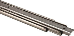 Sugatsune - 21-11/16" Slide Length, 23" Travel Length, Stainless Steel Ball Bearing Slide - 188 Lb Capacity at Full Extension - Caliber Tooling