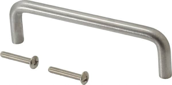 Sugatsune - 5/16" Handle Diam, Satin Finish Stainless Steel Drawer Pull - 1-11/32" Projection, 4" Center to Center, 316 Grade, 4-5/16" Wide - Caliber Tooling