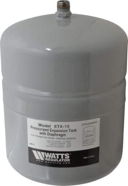 Watts - 1.0 Gallon Capacity, 2.1 Gallon Tank, 8 Inch Diameter, 12-1/2 Inch High, 1/2 Inch Port, Expansion Tank - Steel, Polymer Coating - Caliber Tooling