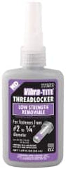 Vibra-Tite - 50 mL Bottle, Purple, Low Strength Liquid Threadlocker - Series 111, 24 hr Full Cure Time, Hand Tool Removal - Caliber Tooling