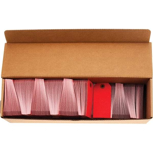 NMC - 1-7/8" High x 3-3/4" Long, Safety & Facility Blank Tag - 1 Side, Red Cardstock - Caliber Tooling