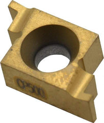 Seco - 03010NR FG Grade CP500, 0.03" Cutting Width Carbide Grooving Insert - 0.03" Max Depth of Cut, Right Hand, TiAlN/TiN Finish - Caliber Tooling