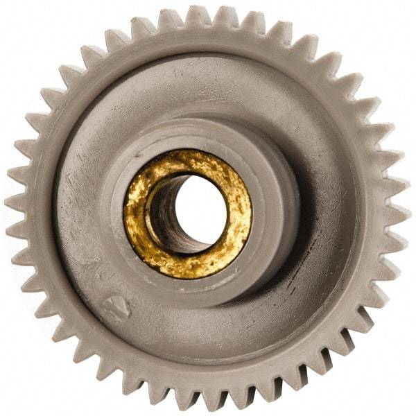 Made in USA - 32 Pitch, 1-5/16" Pitch Diam, 1-3/8" OD, 42 Tooth Spur Gear - 3/16" Face Width, 1/2" Bore Diam, 39/64" Hub Diam, 20° Pressure Angle, Acetal - Caliber Tooling