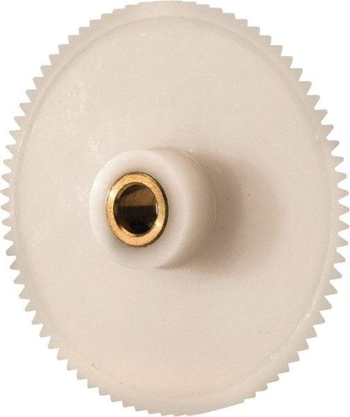 Made in USA - 48 Pitch, 2-1/4" Pitch Diam, 2.292" OD, 108 Tooth Spur Gear - 1/4" Face Width, 1/4" Bore Diam, 39/64" Hub Diam, 20° Pressure Angle, Acetal - Caliber Tooling