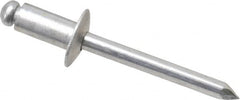 Marson - Button Head Aluminum Open End Blind Rivet - Aluminum Mandrel, 0.126" to 1/4" Grip, 1/2" Head Diam, 0.257" to 0.261" Hole Diam, 1/2" Length Under Head, 1/4" Body Diam - Caliber Tooling