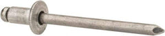 Marson - Button Head Aluminum Open End Blind Rivet - Steel Mandrel, 0.032" to 1/8" Grip, 3/8" Head Diam, 0.192" to 0.196" Hole Diam, 0.325" Length Under Head, 3/16" Body Diam - Caliber Tooling