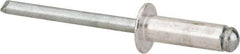 Marson - Button Head Aluminum Open End Blind Rivet - Steel Mandrel, 5/16" to 3/8" Grip, 3/8" Head Diam, 0.192" to 0.196" Hole Diam, 0.575" Length Under Head, 3/16" Body Diam - Caliber Tooling