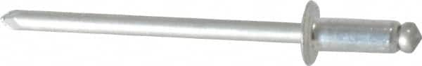 Marson - Button Head Stainless Steel Open End Blind Rivet - Stainless Steel Mandrel, 0.126" to 3/16" Grip, 1/4" Head Diam, 0.129" to 0.133" Hole Diam, 0.337" Length Under Head, 1/8" Body Diam - Caliber Tooling