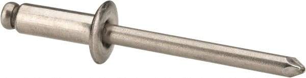 Marson - Button Head Stainless Steel Open End Blind Rivet - Stainless Steel Mandrel, 5/16" to 3/8" Grip, 3/8" Head Diam, 0.192" to 0.196" Hole Diam, 0.575" Length Under Head, 3/16" Body Diam - Caliber Tooling