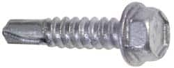 Buildex - #12, Hex Washer Head, Hex Drive, 4" Length Under Head, #3 Point, Self Drilling Screw - Steel - Caliber Tooling