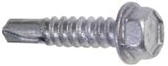 Buildex - 1/4", Hex Washer Head, Hex Drive, 4" Length Under Head, #4 Point, Self Drilling Screw - Steel - Caliber Tooling