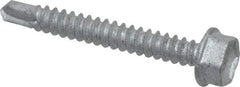 Buildex - #10, Hex Washer Head, Hex Drive, 1-1/2" Length Under Head, #3 Point, Self Drilling Screw - Steel - Caliber Tooling