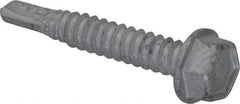 Buildex - 1/4", Hex Washer Head, Hex Drive, 1-1/2" Length Under Head, #3 Point, Self Drilling Screw - Steel - Caliber Tooling